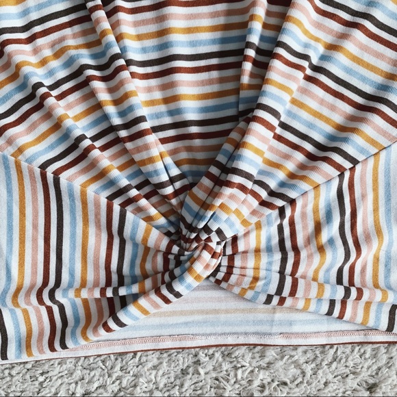 (NWT) Vintage Boho Striped Front-Knot Top - Picture 3 of 4